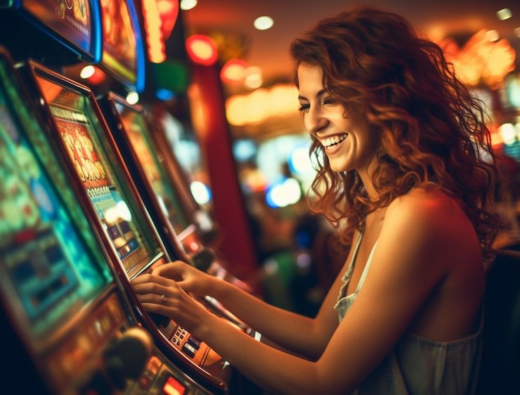 Pengguna melakukan permainan live casino di smartphone dengan dealer nyata